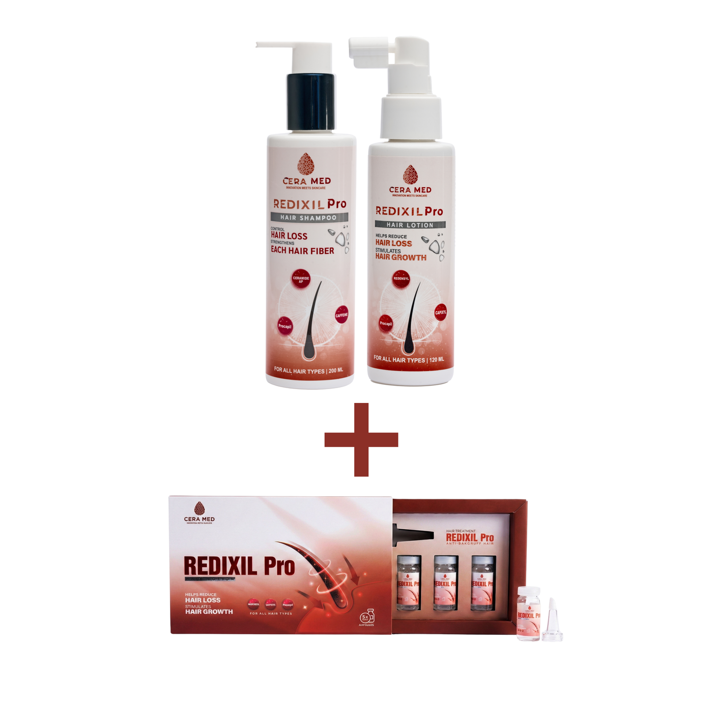 Redixil pro ampoul + Redexil Pro Hair Lotion + Redexil Pro Hair Shampoo