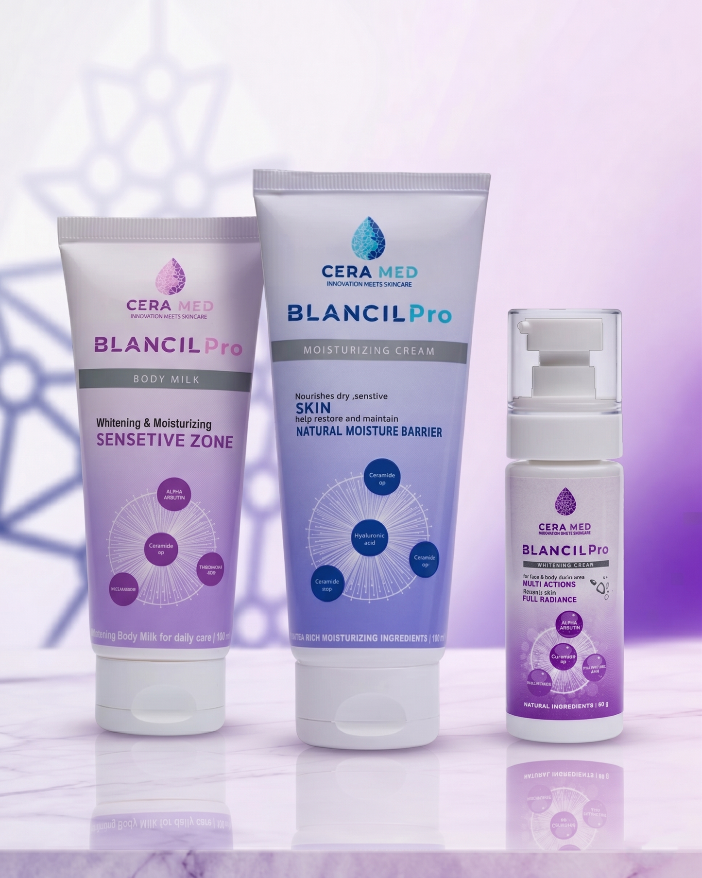 Blancel Pro Whitening Cream 60ml + Blancel Pro Moisturizing Cream 100ml + Blancel Pro Body Brightening Milk 100ml